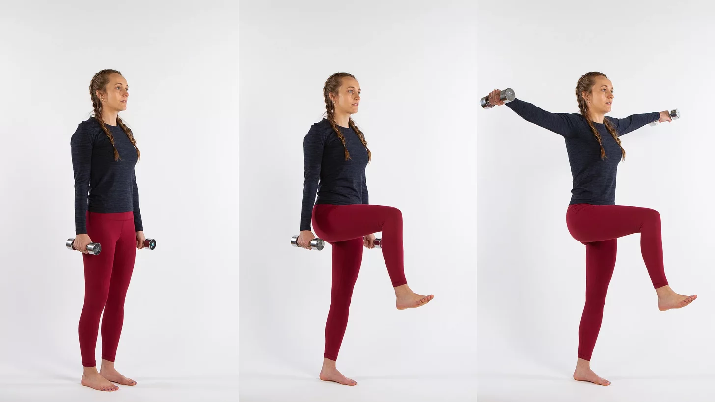 Боковые подъемы на одной ноге