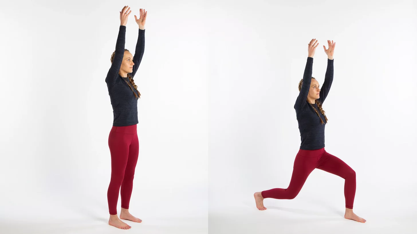 женщина выполняет обратный выпад