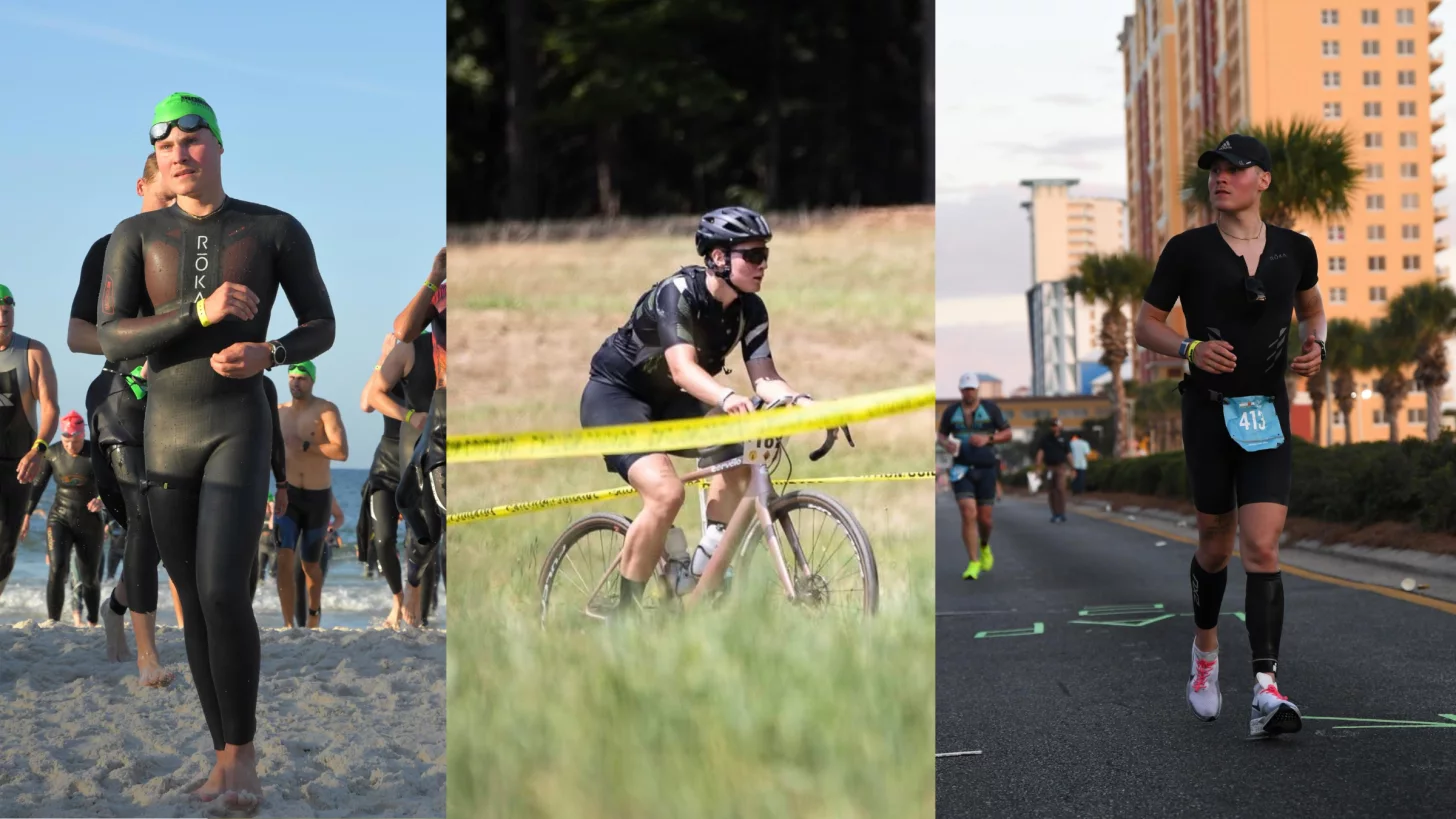 фотоколлаж возрастной группы Ник Беннетт, недавно диагностированный с RED-S, плавающий, катающийся на велосипеде и бегущий фотоколлаж возрастной группы Ник Беннетт, недавно диагностированный с RED-S, плавающий, катающийся на велосипеде и бегущий