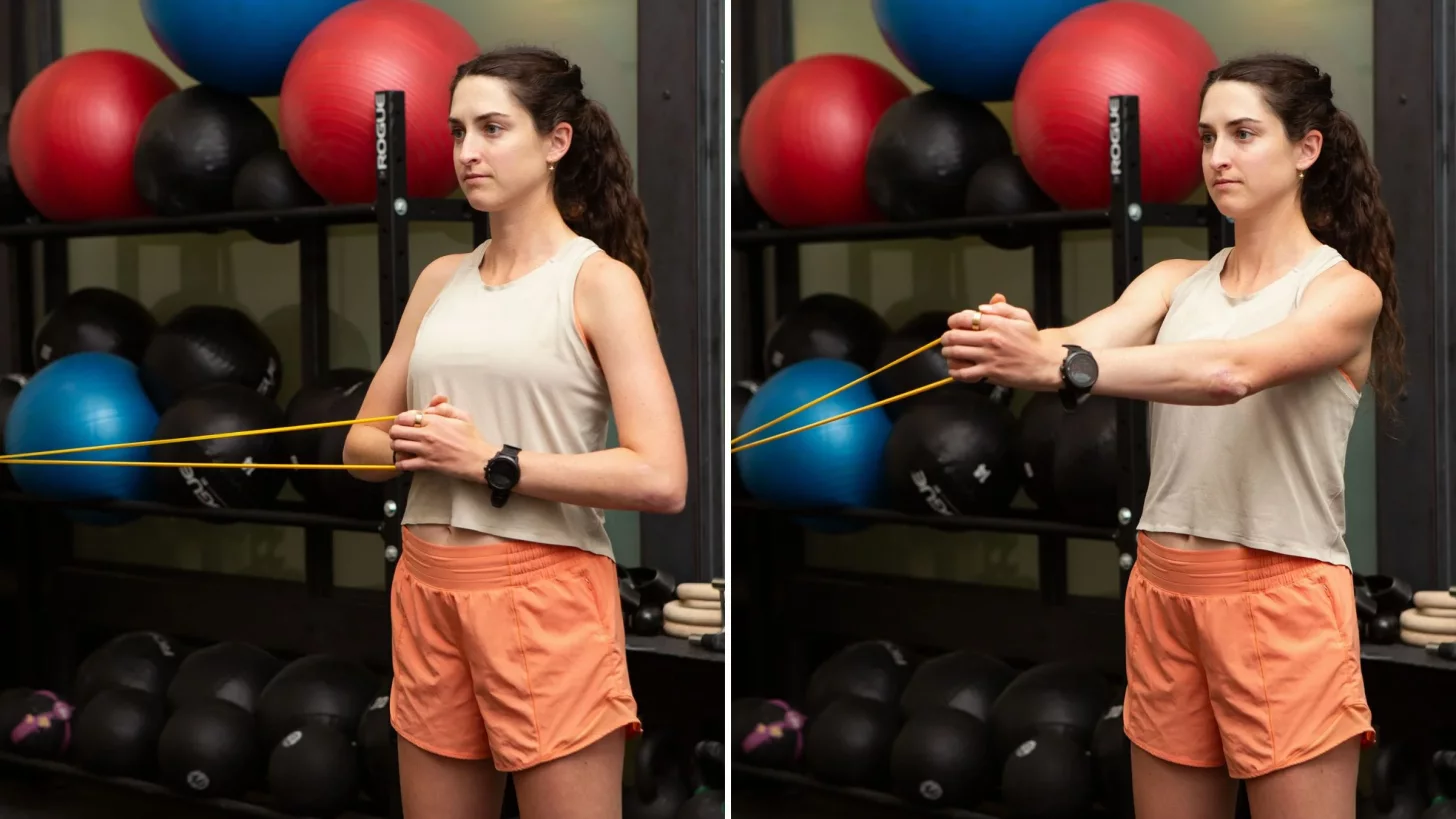 Пресс Паллова для гибридизированной функциональной тренировки триатлона.